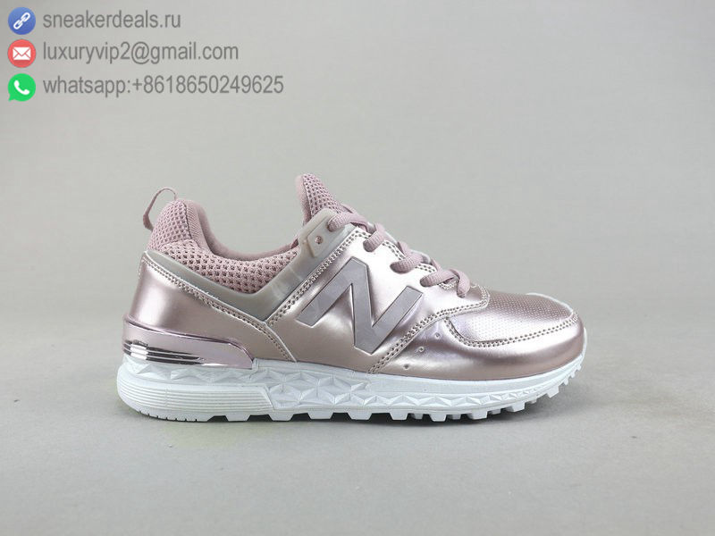 NEW BALANCE WS574 ROSE GOLD LEATHER WOMEN RUNNING SHOES